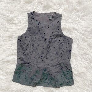 ❌ SOLD! Ann Taylor Black Floral Cottage Core Tank